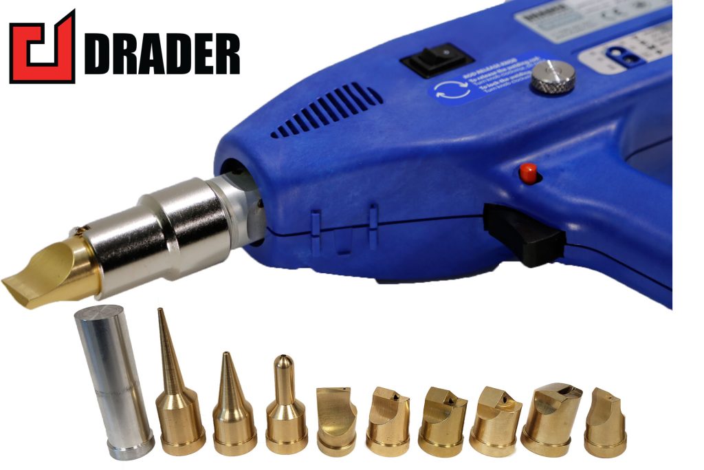 Plastic extrusion welder and welding tips